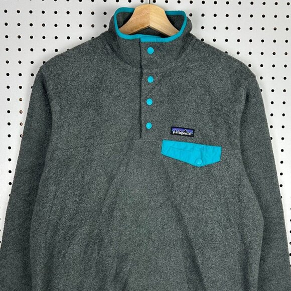 Patagonia Synchilla Snap T Fleece Sweater Women Medium Gray Tiffany 25455 SOFT - Picture 1 of 8